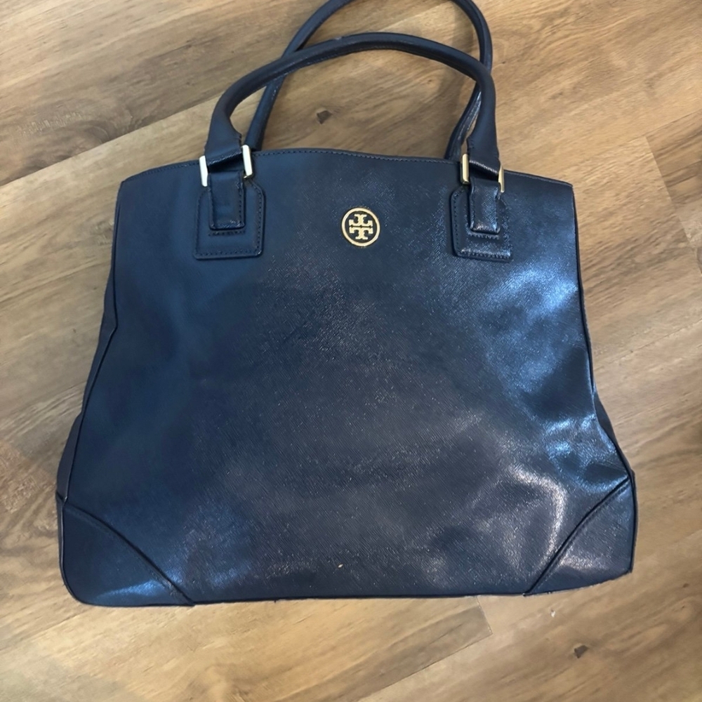 Tory Burch Navy Blue Handbag Like New